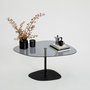Hanah Home Soho Mesa de Centro de Cristal Templado Gris Oscuro y Negro